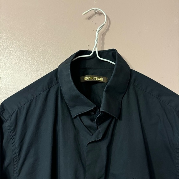Roberto Cavalli Classic Buttondown Shirt Black Mens Size M - Picture 3 of 7